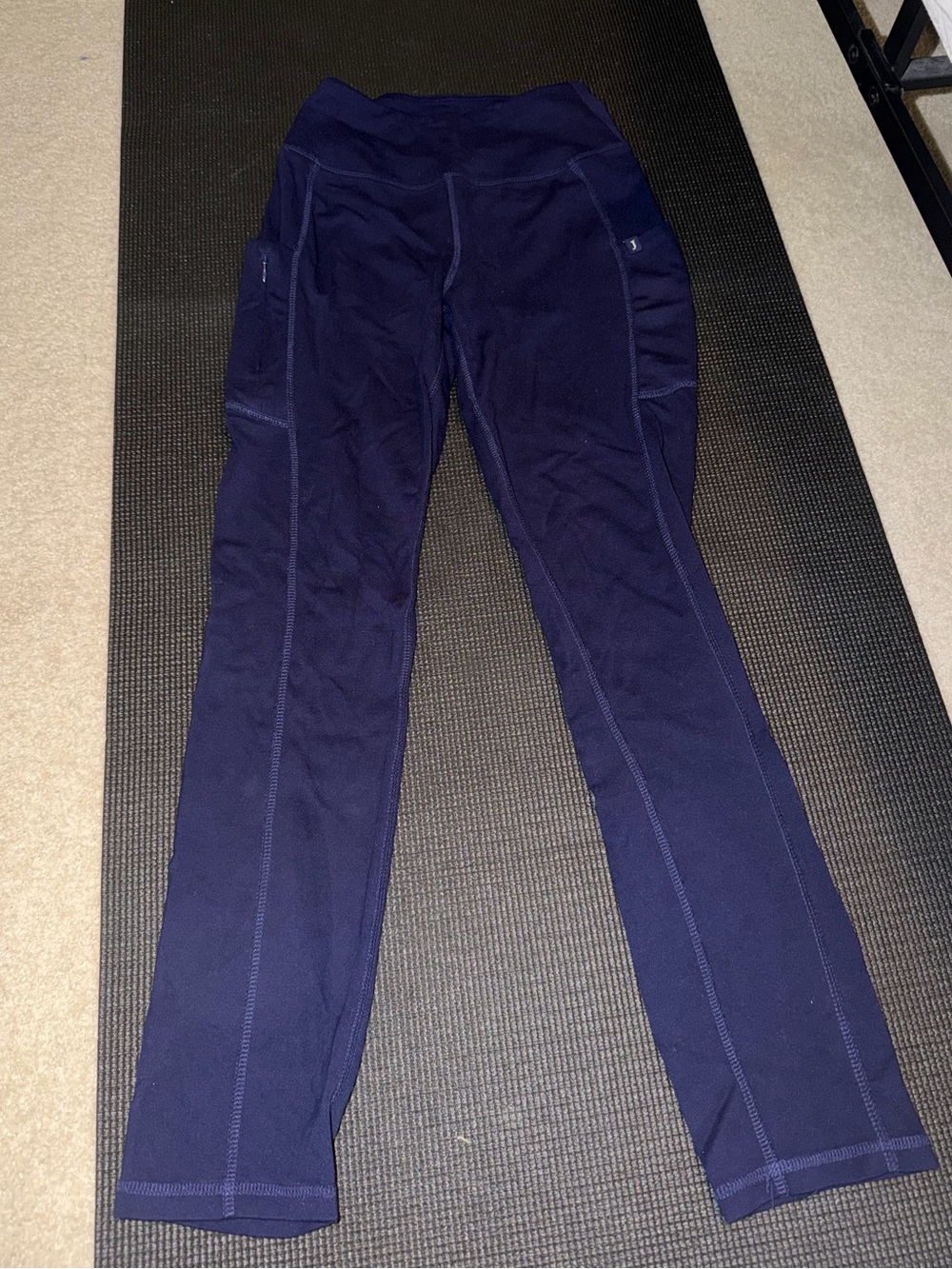 Jaanuu Navy Performance Leggings with Side Pockets